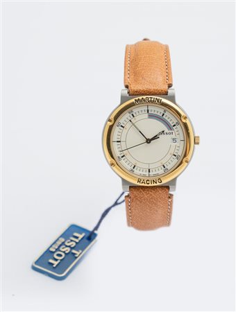 Tissot Martini Racing, anni 80 Cassa rotonda in acciaio, lunetta dorata....