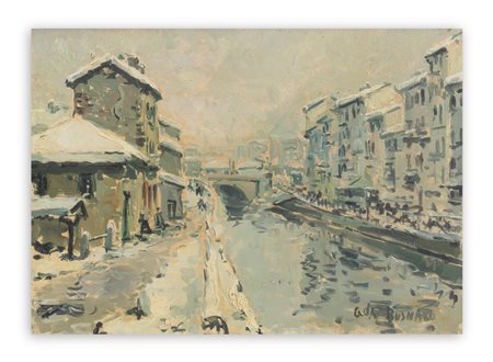 GIOVANNI DA BUSNAGO (1908-1972) - Senza Titolo (Milano, Navigli)