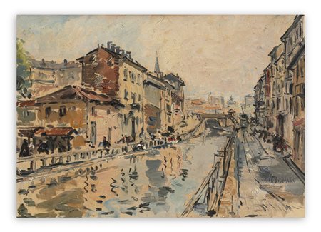 GIOVANNI DA BUSNAGO (1908-1972) - Senza Titolo (Milano, Navigli)