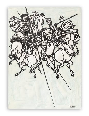 AGENORE FABBRI (1911-1998) - I quattro cavalieri dell'Apocalisse, anni '50