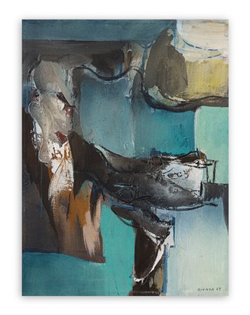 MARIO BIONDA (1913-1985) - Grande scogliera sul mare, 1969