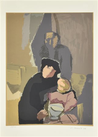 Epifanio Pozzato FIGURE E TAZZE serigrafia su carta Fabriano, cm 70x50; es....