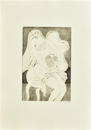 Sebastian LA CHOUETTE incisione su carta, battuta cm 30x20, su foglio cm...