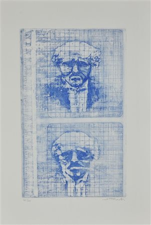 Sebastiano Trovato SENZA TITOLO incisione su carta, cm 50x35 (lastra cm...