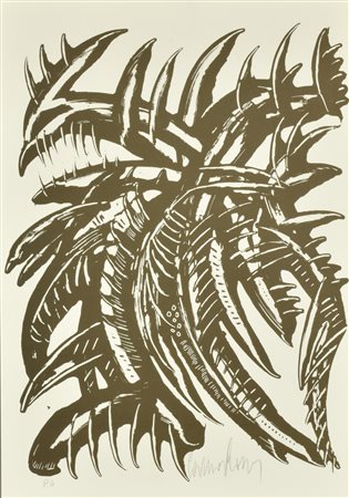 Sandro Maria Rosso COMPOSIZIONE litografia su carta, cm 50x35, es. P.A. firma...