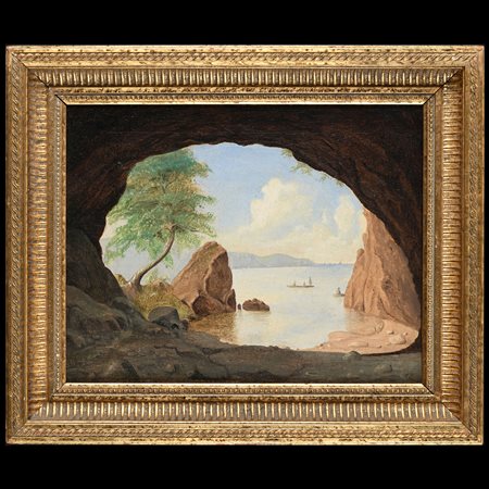 Pittore romano della fine del XVIII secolo, Veduta da una grotta