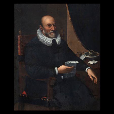 Gabriele Ferrantini o Gabriele degli Occhiali, attr.a, (attivo a Bologna 1590 - 1620 ca.), Ritratto di gentiluomo (Francesco Cavalca?)