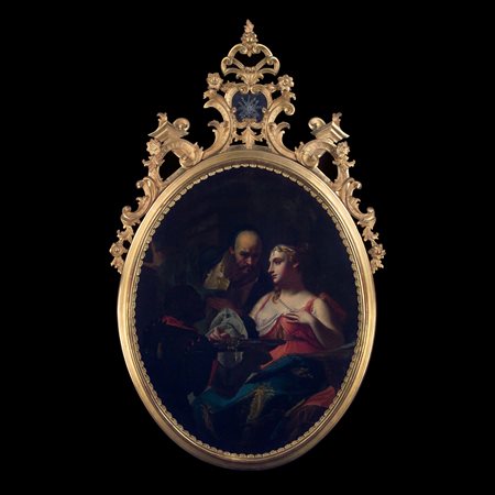 Giambattista Tiepolo (Venezia, 1696 – Madrid, 1770), cerchia di, Una gentildonna con due servitori