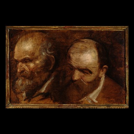 Annibale Carracci (Bologna 1560 - Roma 1609), Studio con due teste di vecchio