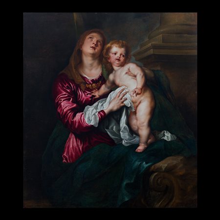 Antoon Van Dyck (Anversa, 1599 – Londra, 1641), Madonna con il Bambino ai piedi di una colonna