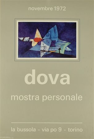 GIANNI DOVA manifesto, 50x33.5cm realizzato dalla Galleria La Bussola di...