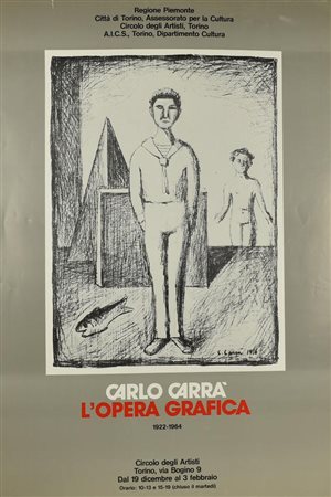 CARLO CARRA' L'OPERA GRAFICA manifesto, 97x68cm realizzato dal circolo degli...