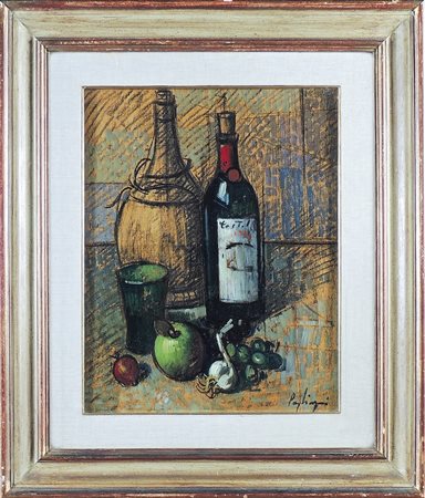 FRANCESCO PAGLIAZZI (1910-1988) Natura morta olio e carboncino su tavoletta,...