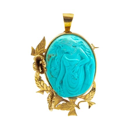 CIONDOLO/SPILLA in oro giallo lavorato 18 KT