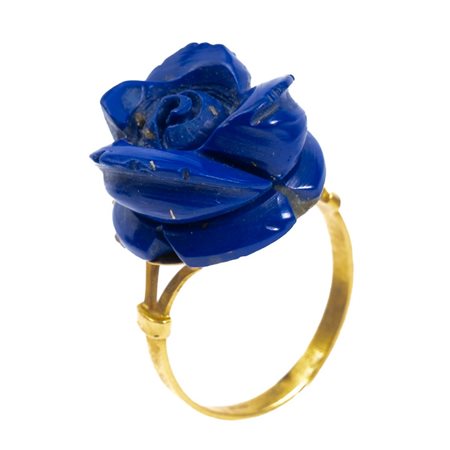 ANELLO in oro giallo 18 KT e rosa in lapis