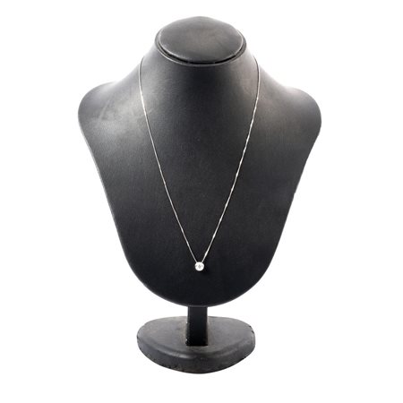 COLLANA punto luce in oro bianco 18 KT con brillante