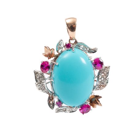 CIONDOLO in oro 12 KT con diamanti e pietre di sintesi