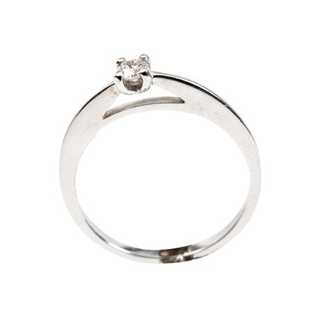 ANELLO solitario in oro bianco 18 KT con brillante
