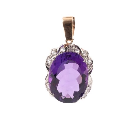 CIONDOLO in oro giallo e bianco 9 KT con pietre sintetiche