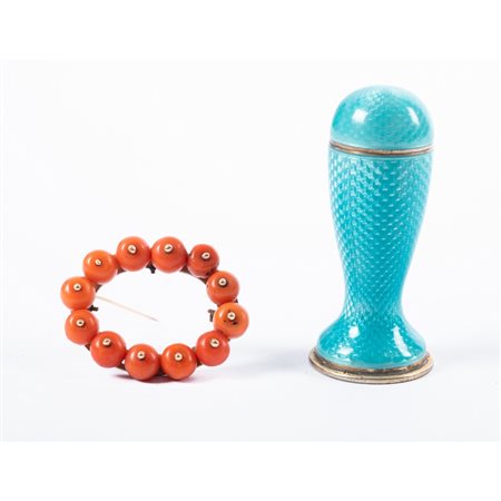 TIMBRO in argento e spilla in oro giallo 9 KT