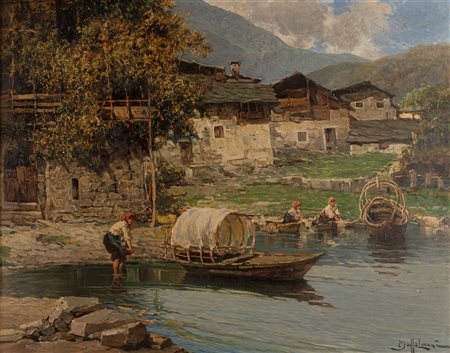 Bruto Mazzolani (Ferrara 1880-Milano 1949)  - Lago di Como, Corenno