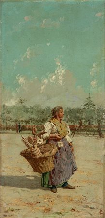 Carlo Pellegrini (Albese con Cassano 1866-1937)  - Venditrice di ciambelle