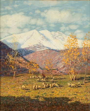 Carlo Costantino Tagliabue (Bresso 1880-Milano 1960)  - Autunno a Bardonecchia, 1928