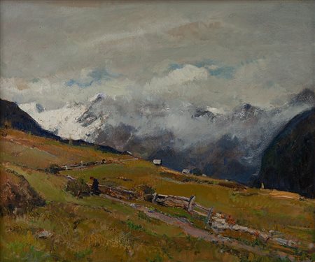 Carlo Musso Balangero TO 1907 - Torino 1968 Nubi sul Monte Rosa