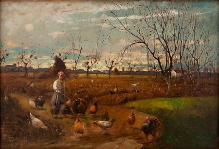 Augusto Sezanne Firenze 1856 - Venezia 1935 La giovane guardiana