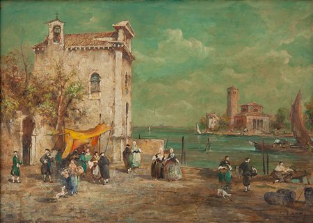Eugenio Bonivento Chioggia 1880-Milano 1956 Festa di paese