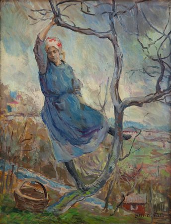 Antonio Piatti Viggiu (VA) 1875 - 1962 Giovane Contadinella