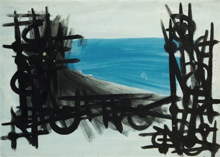 Cesare Peverelli (Milano 1922 ‑ Parigi 2000) “Senza titolo” 1957, gouache su...