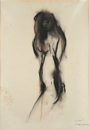 Giuseppe Ajmone (Carpignano Sesia 1923 ‑ Romagnano Sesia 2005) “Nudo” tecnica...