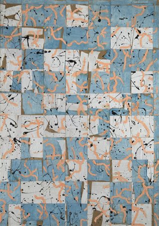 Remo Bianco (Milano 1922 ‑ 1988) “Senza titolo” olio, cartone e collage di...