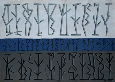 Riccardo Licata (Torino 1929) “S.C.” 1989 olio su tela, cm 50x70 Firmato e...