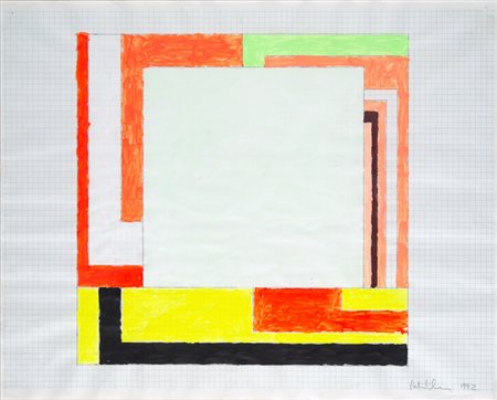 Peter Halley (New York 1953) “Senza titolo” 1992 tecnica mista su carta, cm...