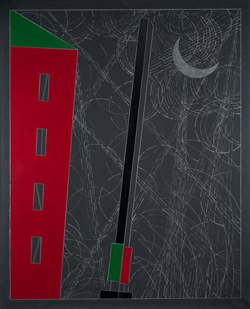 Franco Angeli (Roma 1935 ‑ 1988) “Tenera è la notte” 1988 smalto e acrilico...