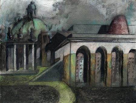 Luca Pignatelli (Milano 1962) “Senza titolo” 1984 tecnica mista su tavola, cm...