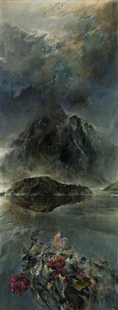 Velasco Vitali (Bellano 1960) “Senza titolo” olio su tavola, cm 156,5x61...