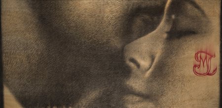 Omar Galliani (Montecchio Emilia 1954) “Un mantra segno” tecnica mista su...