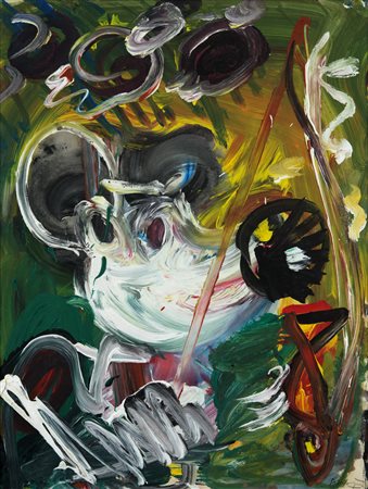 Siegfried Anzinger (Weyer 1953) “Senza titolo” olio su carta, cm 55x41...