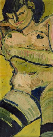 Giovanni Frangi (Milano 1959) “Senza titolo” 1990 olio su tavola, cm 156x61...