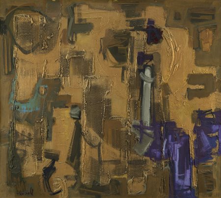 Meir Steingold (Israele 1922 ‑ 1985) ‑ “Composizione” 1970 olio e sabbia su...