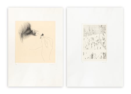 AUTORI VARI (PORZANO E MORRA) -- Lotto unico composto da 2 opere grafiche