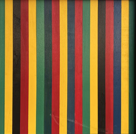 STEFANN JOHNNY New York (Stati Uniti) 1955 Listelli colorati Olio su legno...