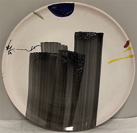HSIAO CHIN Shangai (Cina ) 1939 Senza titolo Dipinto su piatto in ceramica...