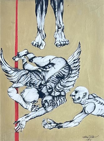 PELOSI ELIO ARIANO IRPINO (AVELLINO) 1940 Corpi inquieti Olio su tela...