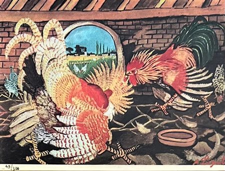 LIGABUE ANTONIO ZURIGO (SVIZZERA) 1899 Galli Argentografia (Lastra argentata...