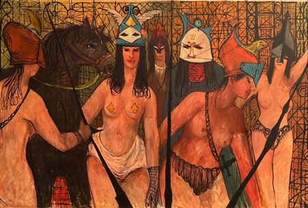 PELOSI ELIO ARIANO IRPINO (AVELLINO) 1940 Guerrieri con lancia a cavallo 1960...