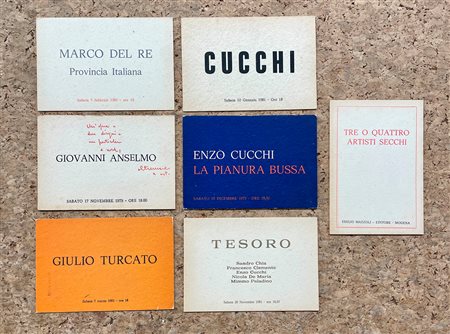 GALLERIA EMILIO MAZZOLI, MODENA - Lotto unico di 7 inviti editi in occasione di esposizioni tenutesi presso l'omonima Galleria